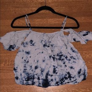 Off the shoulder tie dye American Eagle tee